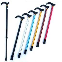 Bâton de Marche Réglable 2 Sections Stable Antidérapant Anti-Choc Béquille pour Vieil Homme