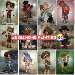 Kit de peinture au diamant AB pour la décoration intérieure fille elfes anime princesse ange