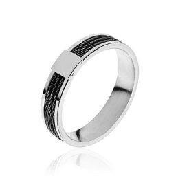 Bague Gaetane Acier Blanc