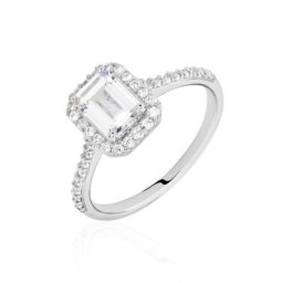 Bague Solitaire Cadmos Argent Blanc Oxyde De Zirconium