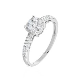 Bague Julia Or Blanc Diamant Synthetique