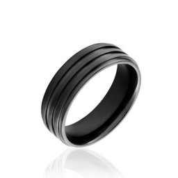 Bague Rico Acier Noir