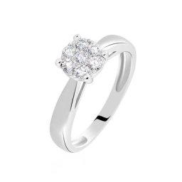 Bague Solitaire Charlene Or Blanc Diamant Synthetique