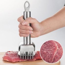 1/2PCS Loose Meat Needle 304 Stainless Steel Wooden Tender Meat Needle Hammer Meat Broken Tendon