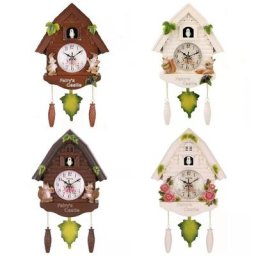 Pastorale européenne Style Résine Coucou Quartz Horloge Murale Oiseau pour TEMPS Cloche Balançoire