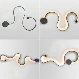 Applique murale en Aluminium au design minimaliste moderne en forme de S luminaire décoratif