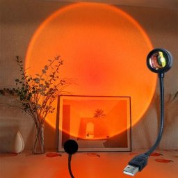 Mini veilleuse LED arc-en-ciel USB budgétaire rouge lampe de projection solaire chambre à