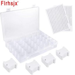 Boîte d'évaluation de fil à broder en plastique 36 grilles 50 Végétde fil 2 autocollants de