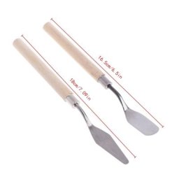Spatule plate pour tête avec manche en bois palette de préhension opaque pour différents couteaux