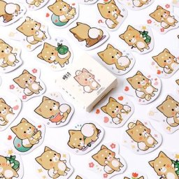 Autocollants mémo Shiba Inu étiquette scrapbooking licence Kawaii fournitures scolaires 45