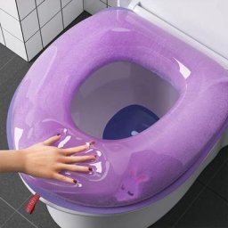 Juste de siège de toilette en forme de O imperméable douce lavable coussin de bidet accessoires