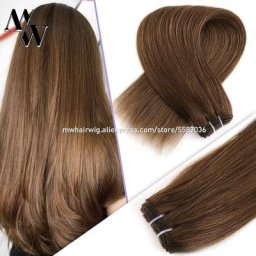 Extensions de cheveux naturels Remy Double trame lisses faites Machine noir Blond 100 g/pièce