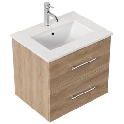 Meuble de salle de bain ELY 60 quartz Carrara meuble en chêne clair