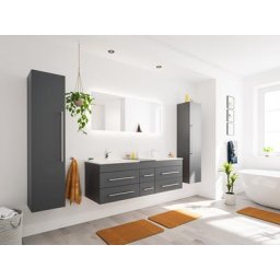 Ensemble meuble de SDB Roma XL 4 pièce incl. miroir LED en anthracite satiné