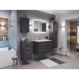 Ensemble de SDB Firenze 90 (5 Pièces/B) en anthracite satiné avec miroir LED