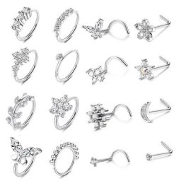 Piercing en forme de L en acier inoxydable pour femme anneau antarctique cerceau goujons fleur