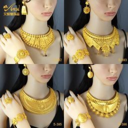 ANIID-Ensemble de colliers plaqués or 24 carats indiens patients nigwins collection de mariage