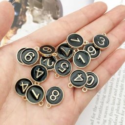 Breloques en alliage de Zinc pendentif rond couleur or résultats de bricolage blanc Message de