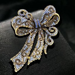 SKEDS-Broches à nœud en biscuits vintage pour femmes broche en métal nœud papillon élégant