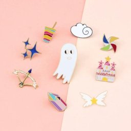 Broches en métal de maison de dessin animé broche de clic de nuage broche de moulin à vent flèche