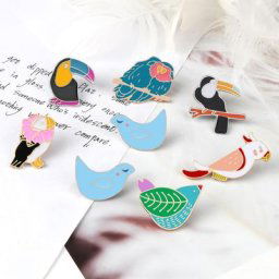 Épinglettes d'oiseaux de la forêt pour enfants broches de perroquet corbeau mignon insigne