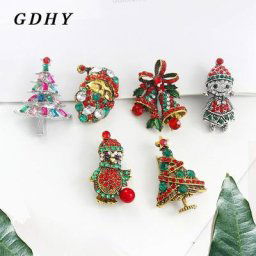 GDHY – broche de série de noël exquise arbre de noël bonhomme de neige cloche de noël père noël