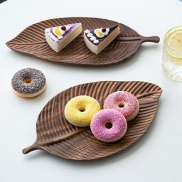 Assiette de collation en bois massif faite à la main stockage de fruits en forme de cuir chevelu
