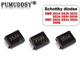 50PCS Diode Schottky SMB SS24 SS26 SS32 SS34 SS54 SS56 SMC SS32 SS34 SS54 SS56 Diodes SMD