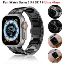 Bracelet de montre en acier inoxydable pour homme bracelet pour Apple Watch Band 45mm 44mm 49mm