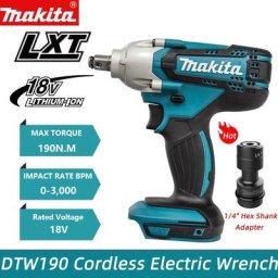 Makita-Clé à chocs électrique sans fil DTW190 batterie au lithium 18V couple N · m tournevis à
