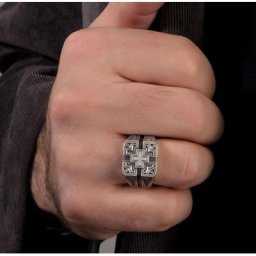 Bagues croix uniques pour hommes et femmes bijoux de prière d'église matiques de document en