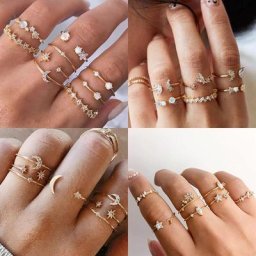 Ensemble de matiques bohèmes vintage pour femmes bijoux Boho lune étoile bague d'Li-