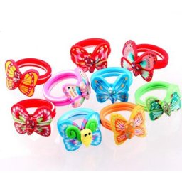 QianBei – bagues en argile polymère pour enfants Lot de 20 pièces mélange de couleurs papillon