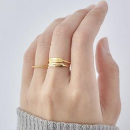 Bagues nominatives personnalisées pour femmes bijoux en acier inoxydable matiques gravées