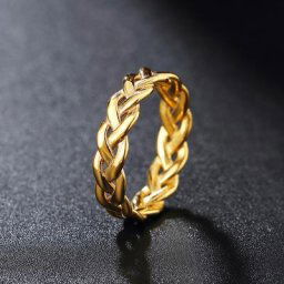 Bague à nœud tressée en acier inoxydable pour hommes et femmes bijou Viking Simple couleur