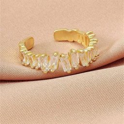 bague bague femme Bague ouverte irrégulière incrustée de Zircon anneau en alliage bijoux à la