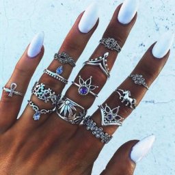 Ensemble de matiques en cristal bleu bohème pour femmes bijoux bohèmes mixtes cheval fleur