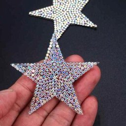 Patchs étoiles à cinq branches scintillantes strass cristal couleur Ab paillettes vêtements