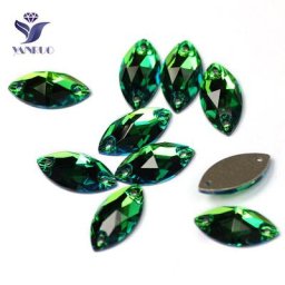 YANRUO 3223 Strass toutes tailles Peridot | Œil de cheval meilleure qualité cristaux Strass cousus