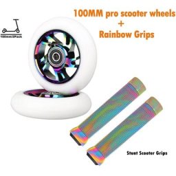 2 pièces de remplacement 100mm Stunt Scooter roues roulement ABEC-9 88A métal pro Scooter roues avec