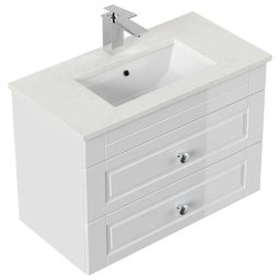 Meuble de salle de bain ETON 700 Cottage quartz Carrara meuble en blanc