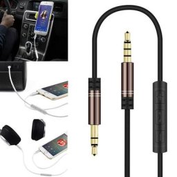 Câble audio mâle vers mâle avec micro pour haut-parleur de voiture ligne de haut-parleur contrôle
