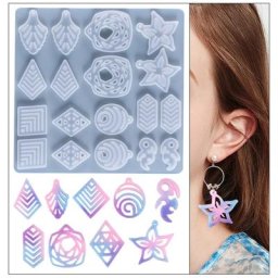 Ensemble de boucles d'oreilles en forme de fleur moule pour planche de service en Silicone