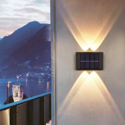 Applique murale LED solaire imperméable design moderne luminaire décoratif d'extérieur idéal pour