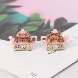 Tasse en porcelaine peinte à la main bouilloire théière maison de courses miniatures accessoires