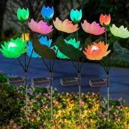 Lampe solaire imperméable à 4led en forme de Lotus luminaire décoratif d'intérieur idéal pour un