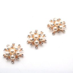 Perles métalliques en strass de 25mm 5 pièces de boutons de décoration vêtements et accessoires de