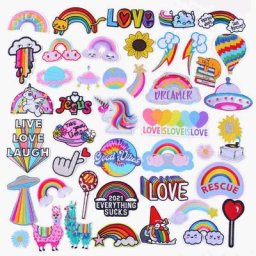 Patchs brodés licorne arc-en-ciel bon marché pour vêtements d'enfants autocollants d'animaux