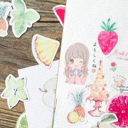 45 pièces/lot coloré Fruits citrons Nutural Scrapbooking autocollants rose pastèque journal Album
