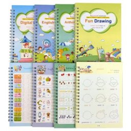 4 livres d'apprentissage de la peinture anglaise livre de pratique réutilisable pour bébé cahier